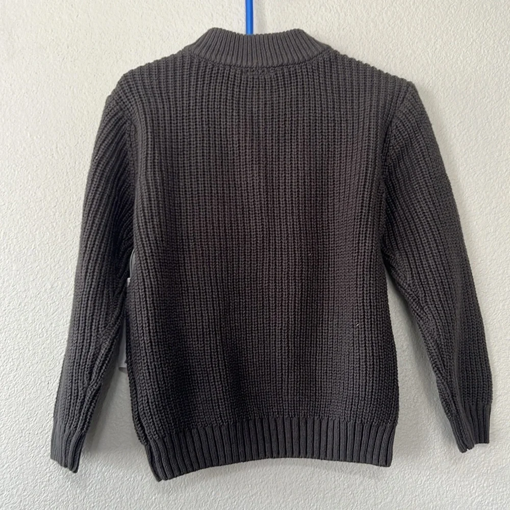 Wonder Nation Boys Knit Sweater size 3 T‎ Gray 1/4 Zip Winter Cozy